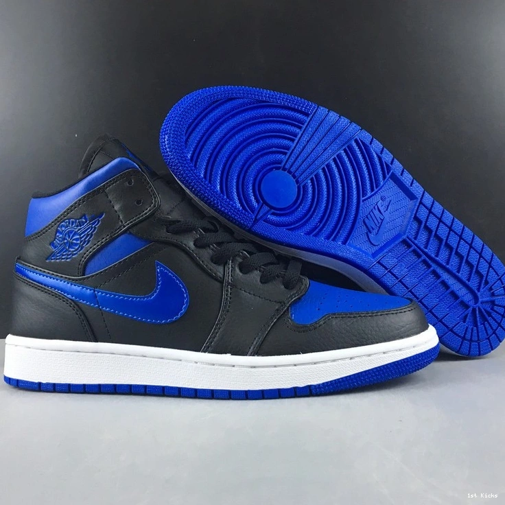 Jordan Royal Black Mid 1 Air Blue 554724-068 0406